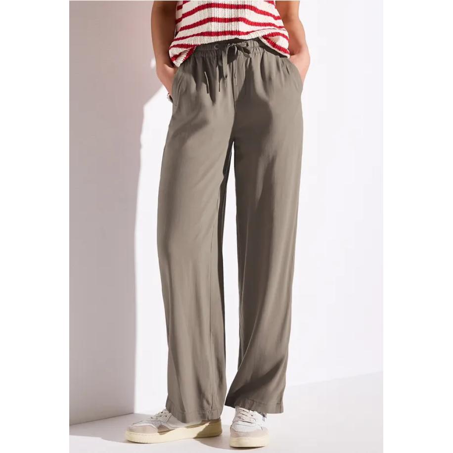 Street One Broeken met wijde pijpen Bruin