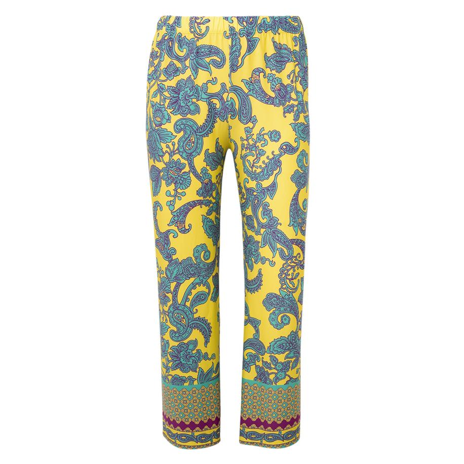 Yoek YOEK Broek turquoise / geel / roodviolet -