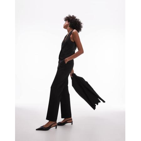 Mango Smalle pantalon in zwart, deel van co-ord set