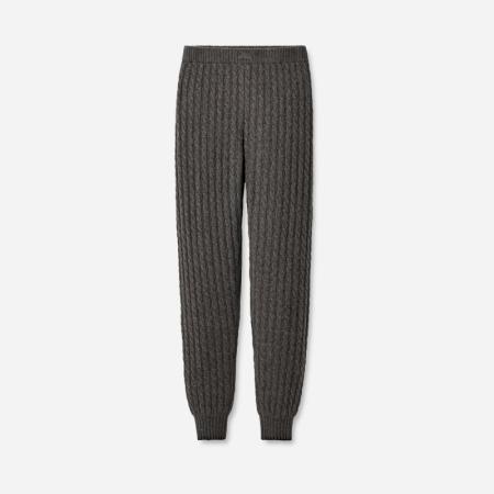 UGG® Lorelai Cable Knit-joggingbroek in Grey, Maat L, Polyester