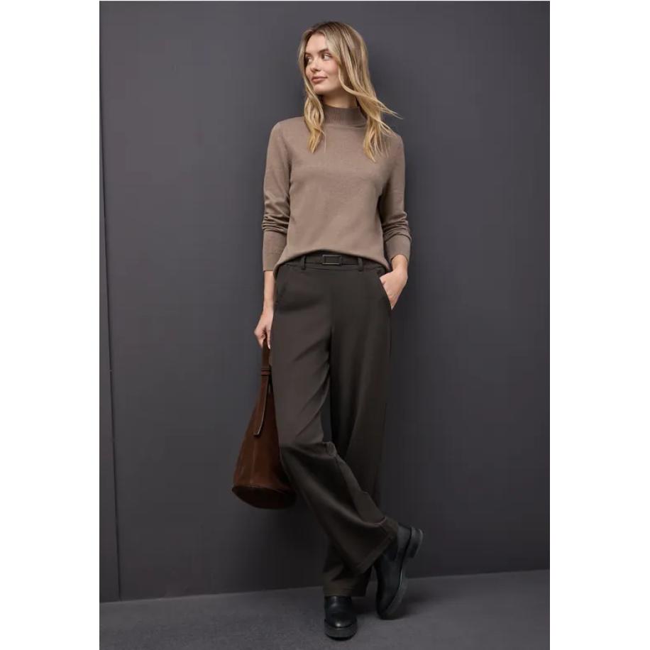 Street One Broek met rechte pijpen en details Bruin