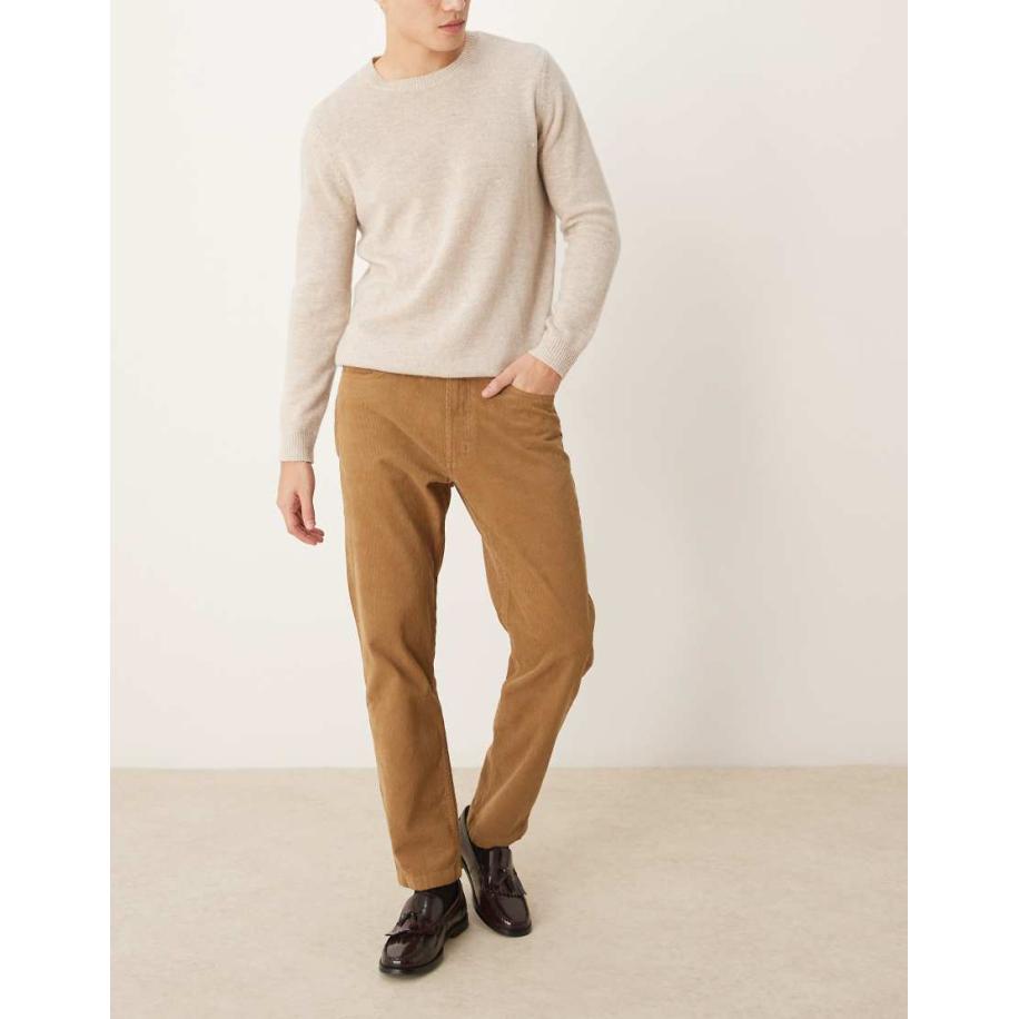 Mango - Regular-fit broek van corduroy in middenbruin Bruin