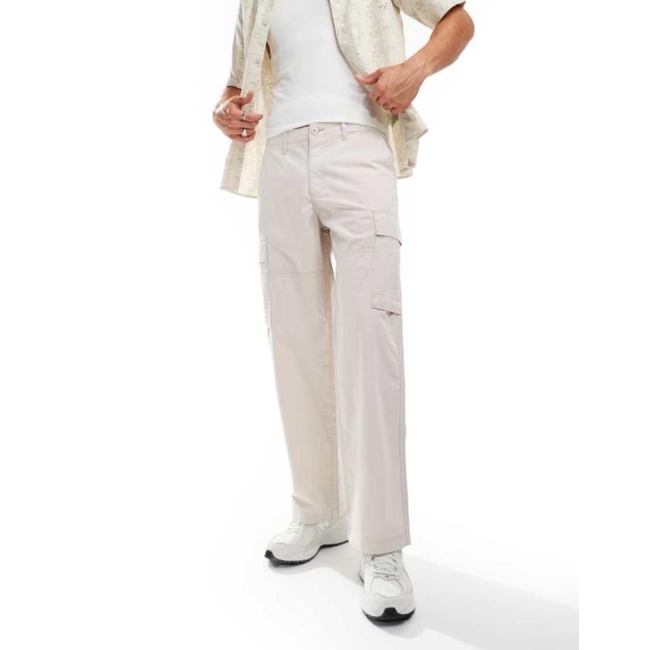 Jack & Jones - Bill - Cargobroek met wijde pasvorm in beige-Neutraal Multicolor