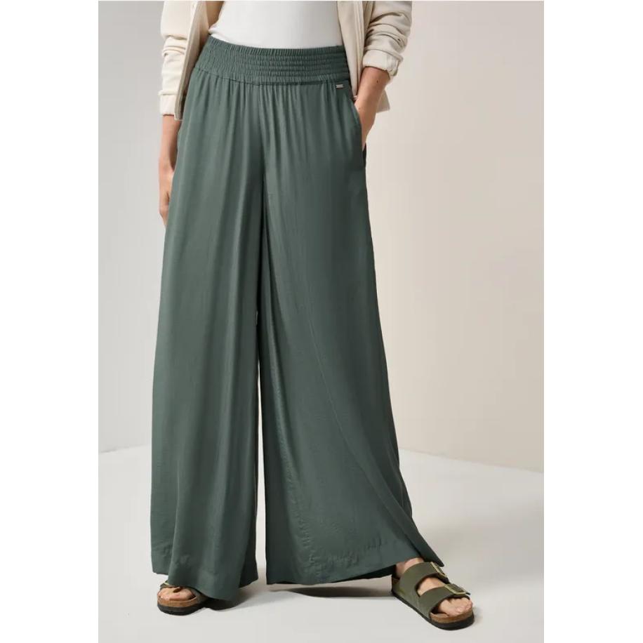 CECIL Wide Legs crêpe broek Groen