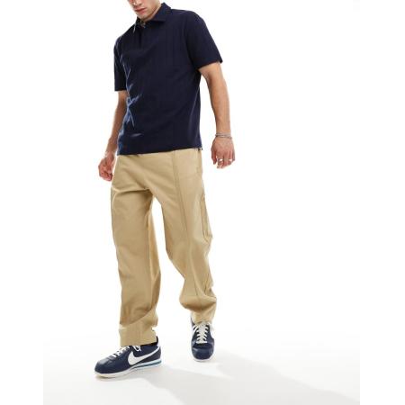 ASOS DESIGN - Broek met ballonpijpen en siernaden in lichtbruin