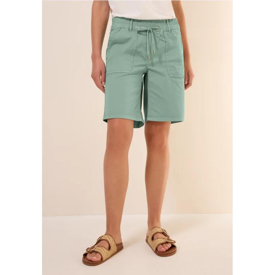 CECIL Twill shorts in een verwassen look Groen
