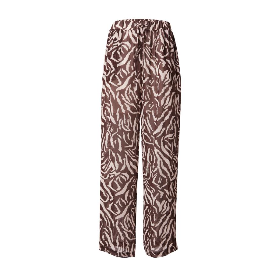 Vila VILA Broek VIKRISTINA ivoor / chocoladebruin -