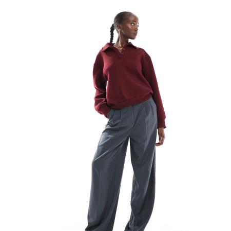 Vero Moda Tall Rita Elegante dad broek met wijde pijpen in asfaltgrijs