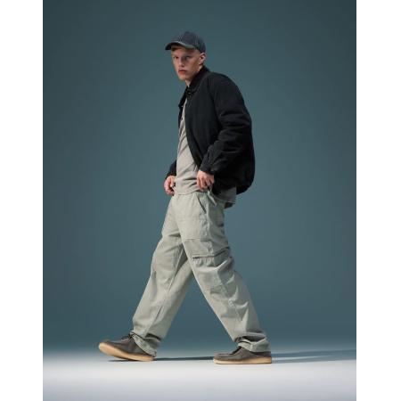 ASOS DESIGN - Baggy timmermansbroek met ritsdetails in grijs met wassing