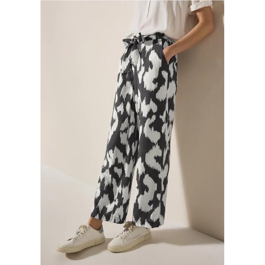 CECIL Broek met gedessineerde Wide Legs Grijs