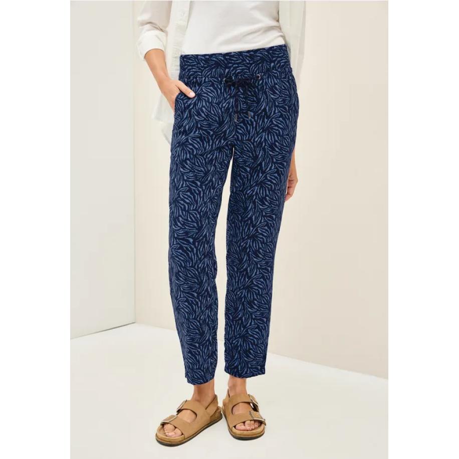 CECIL Gedessineerde Loose Fit broek Blauw