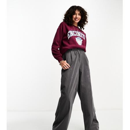 ASOS DESIGN Tall Dad broek van corduroy in grijs