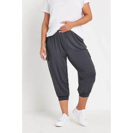 Yours Cropped Harem Joggingbroek Met Meerdere Zakken In Donkergrijs Size 48