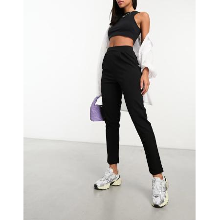 ASOS DESIGN Elegante toelopende broek van jersey in zwart