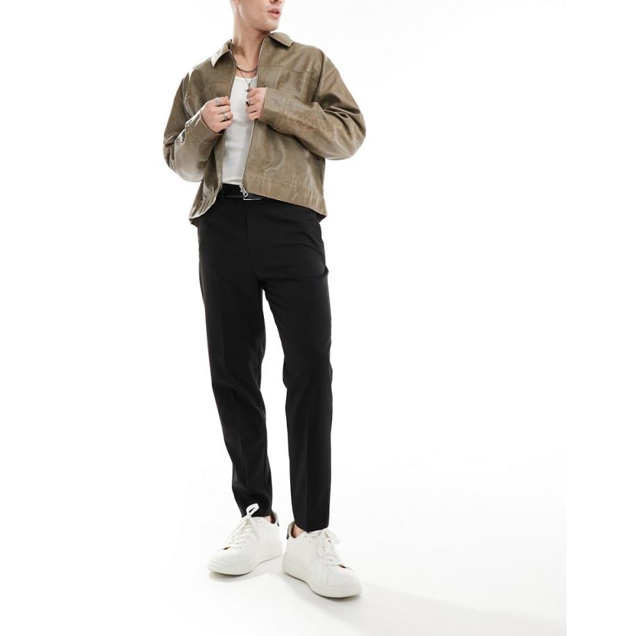 ASOS DESIGN - Smaltoelopende nette broek in zwart Zwart