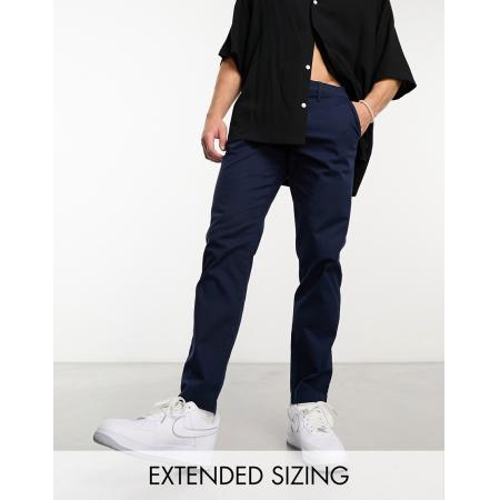 ASOS DESIGN - Smaltoelopende chino in marineblauw