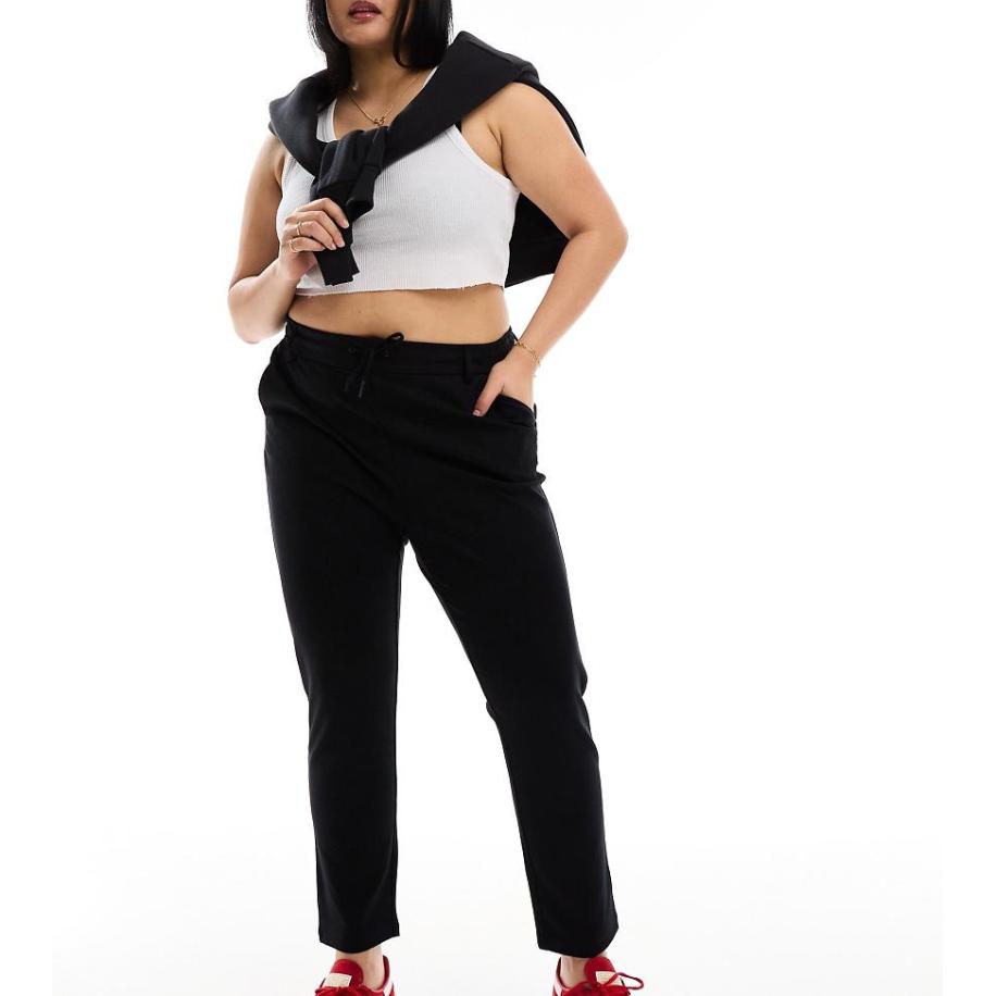 Only Curve Broek met rechte pijpen in zwart Zwart