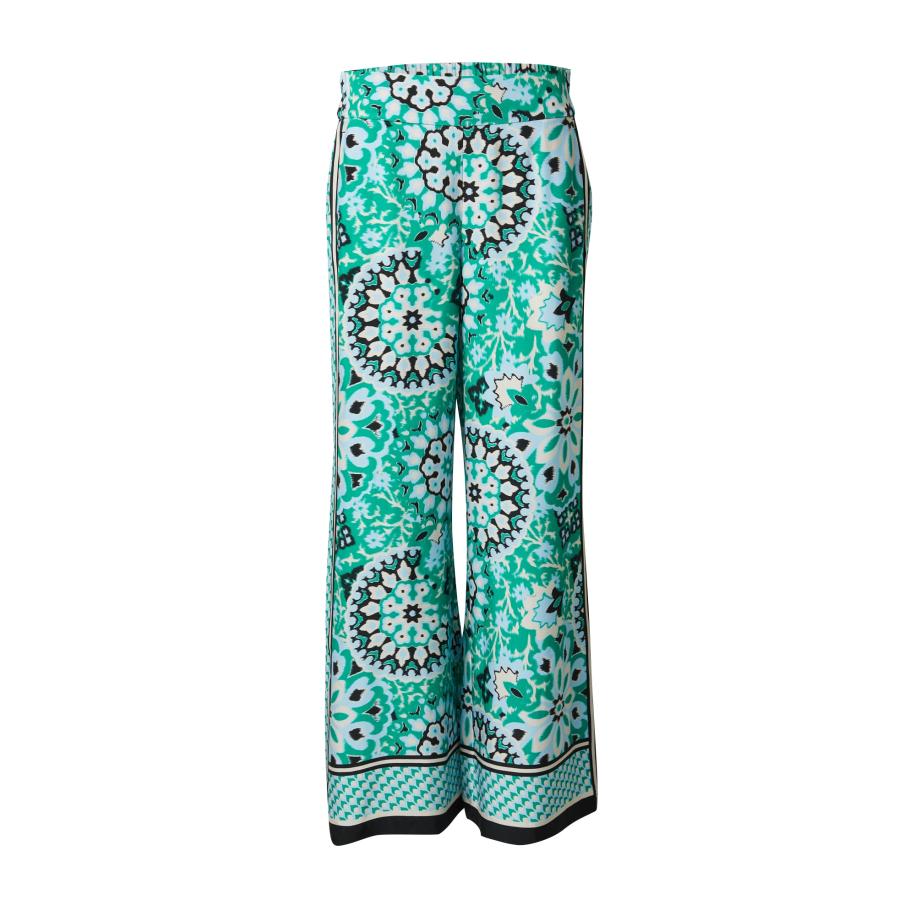 Comma COMMA Broek lichtblauw / smaragd / zwart / wit -