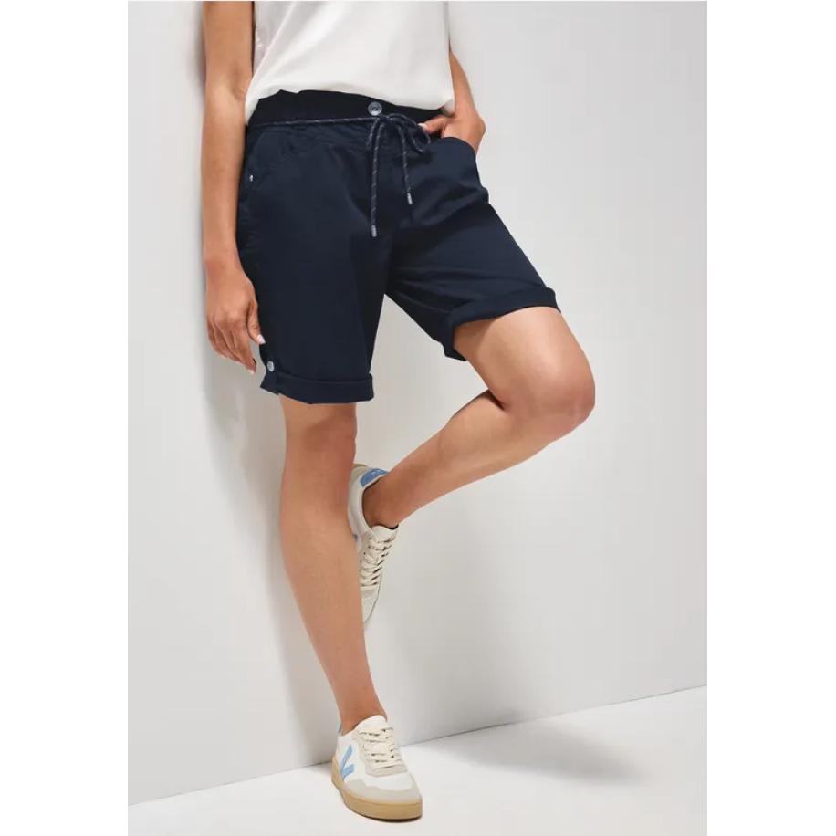 CECIL Korte broek met trekkoord Blauw
