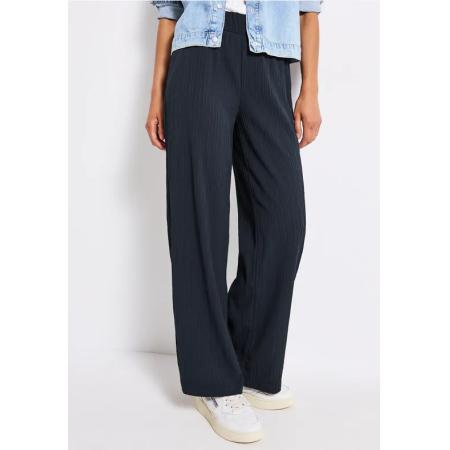 Street One Crinkle broek met wijde pijpen