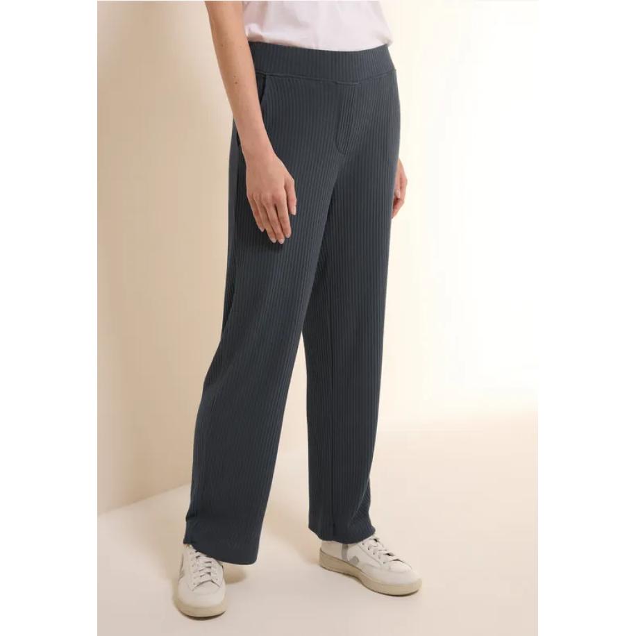 CECIL Jersey broek met geribde structuur Grijs