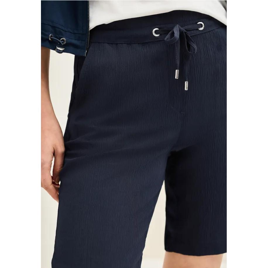 CECIL Korte broek met structuur Blauw