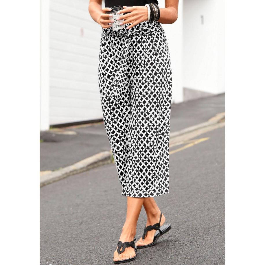 Lascana LASCANA Broek zwart / wit -