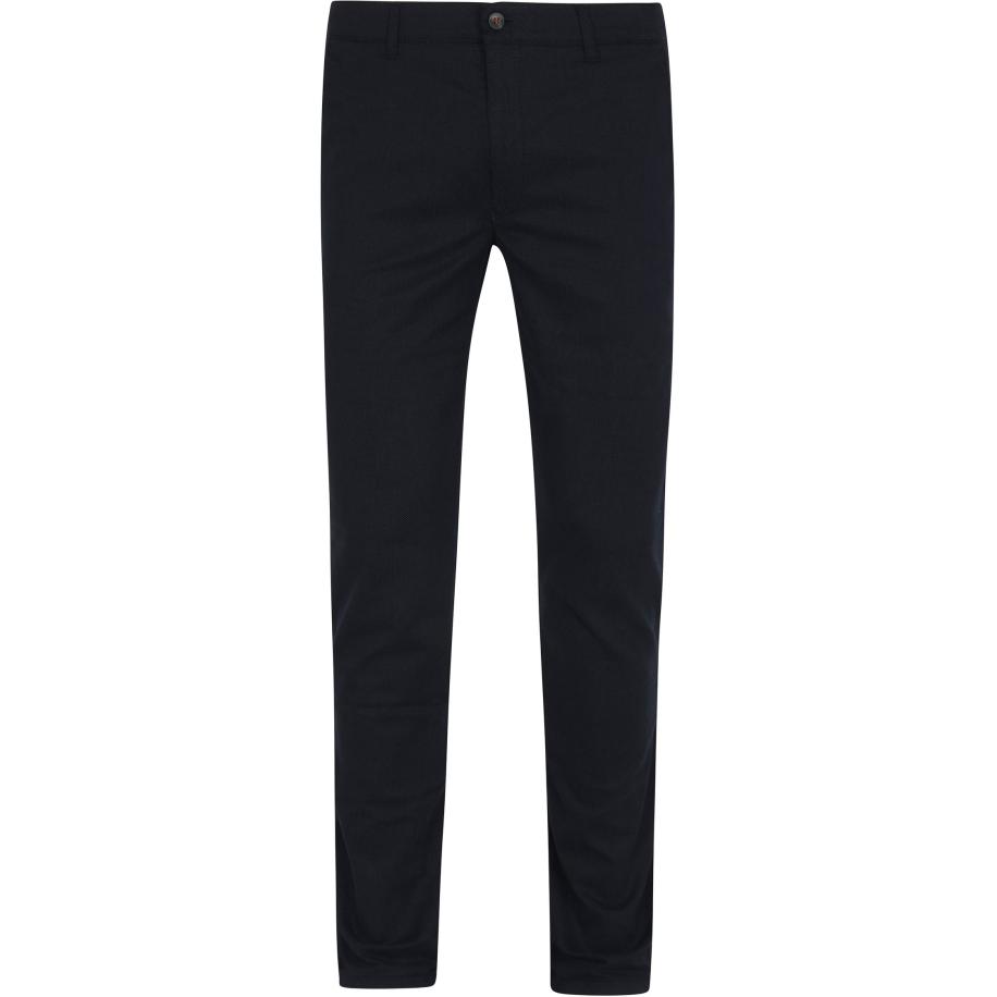 Suitable Chino Pico Print Navy Blauw Blauw