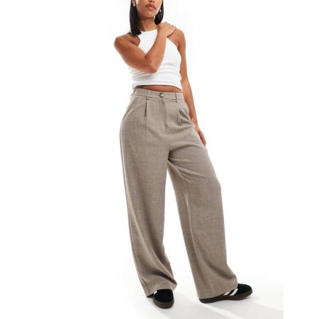 Miss Selfridge Elegante dad broek met wijde pijpen in warm grijs