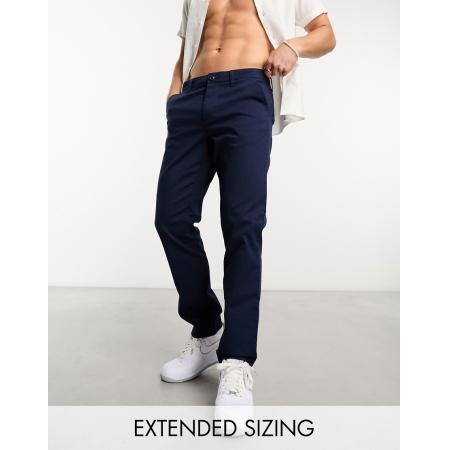 ASOS DESIGN - Smalle chino in marineblauw