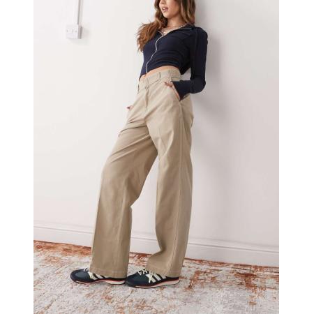 Dickies Riverbend Ruimvallende werkbroek met wijde pijpen in lichtbruin