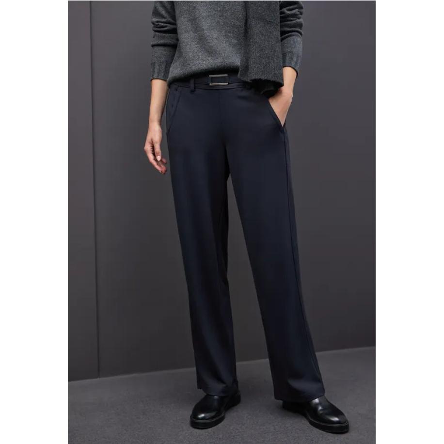 Street One Broek met rechte pijpen en details Blauw