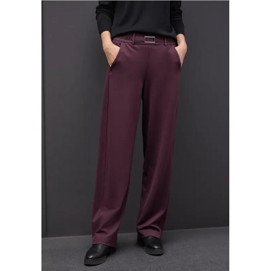 Street One Broek met rechte pijpen en details Rood