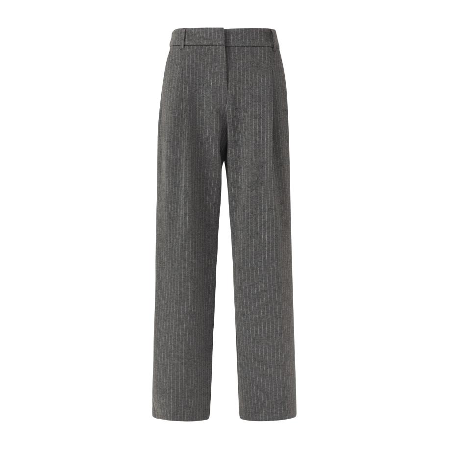 s.Oliver BLACK LABEL s.Oliver BLACK LABEL Bandplooibroek grijs gemêleerd / wit -