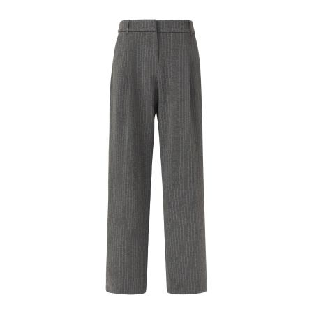 s.Oliver BLACK LABEL Bandplooibroek grijs gemêleerd / wit