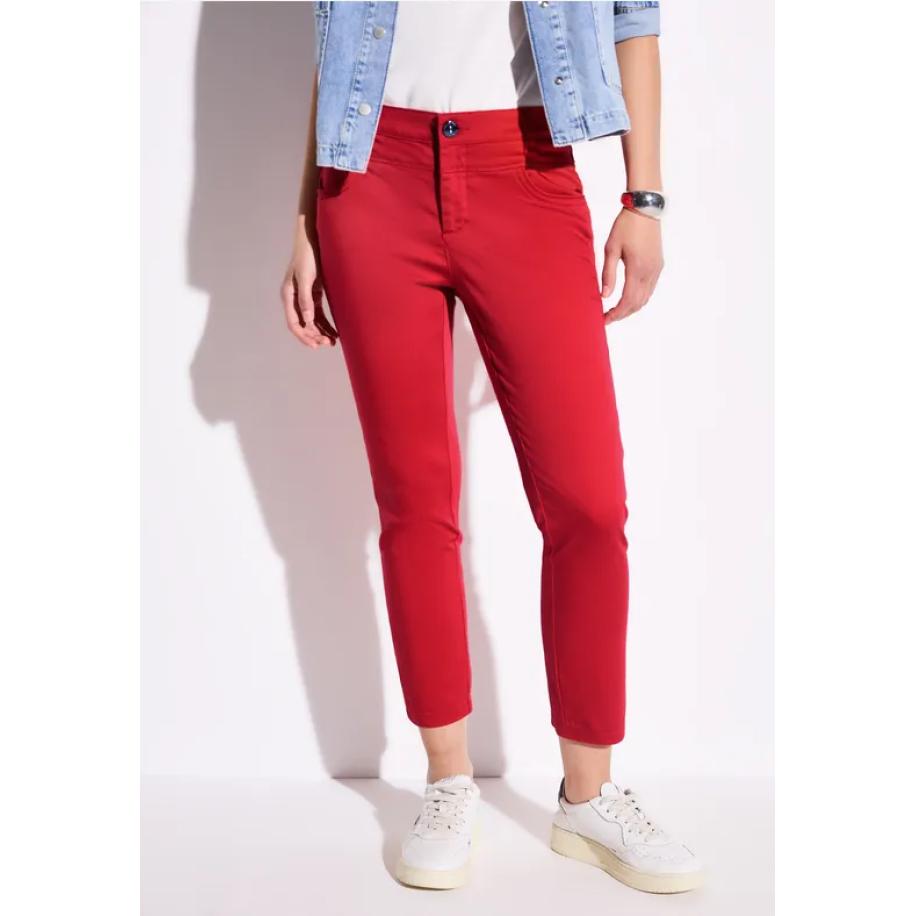 Street One 7/8 satijnen broek Rood