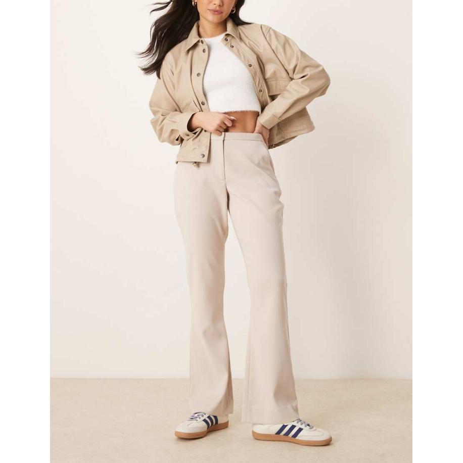 Abercrombie & Fitch Curvy Bootcut broek met lage taille in grijs Grijs