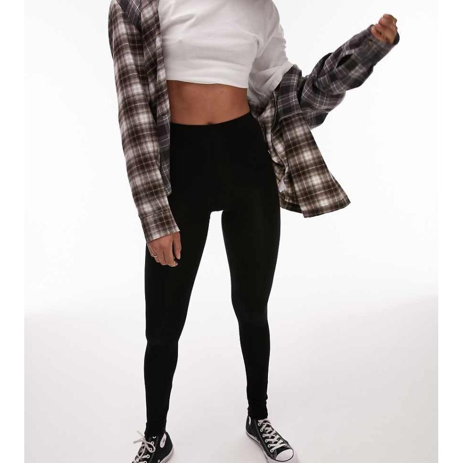 Topshop Tall Basic legging tot op de enkels in zwart Zwart