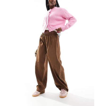 ASOS DESIGN Broek met ballonpijpen in chocoladebruin