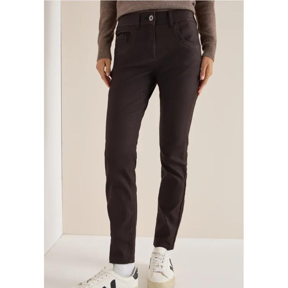 CECIL Broek in lederlook Bruin