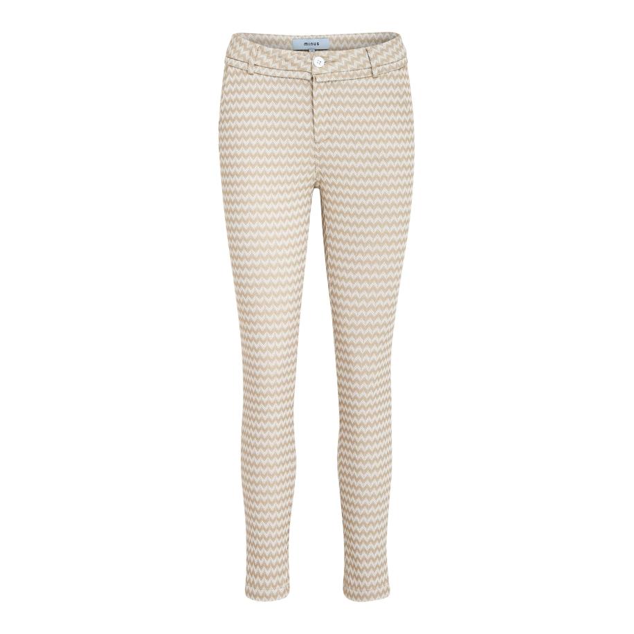 Minus minus Broek Carma donkerbeige / offwhite -