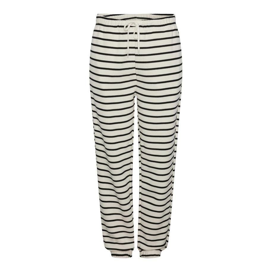 PIECES Broek Chilli zwart / natuurwit Wit