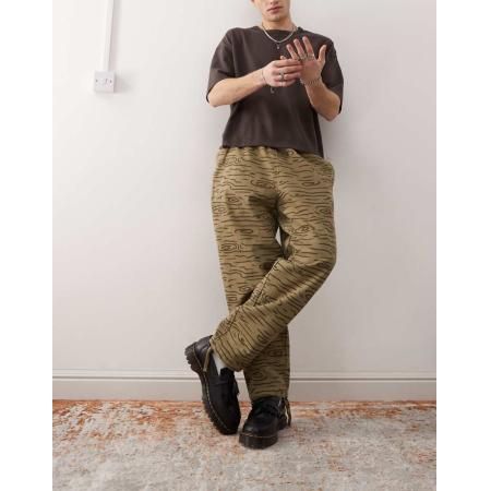 Santa Cruz - United - Broek met houtprint in beige-Neutraal