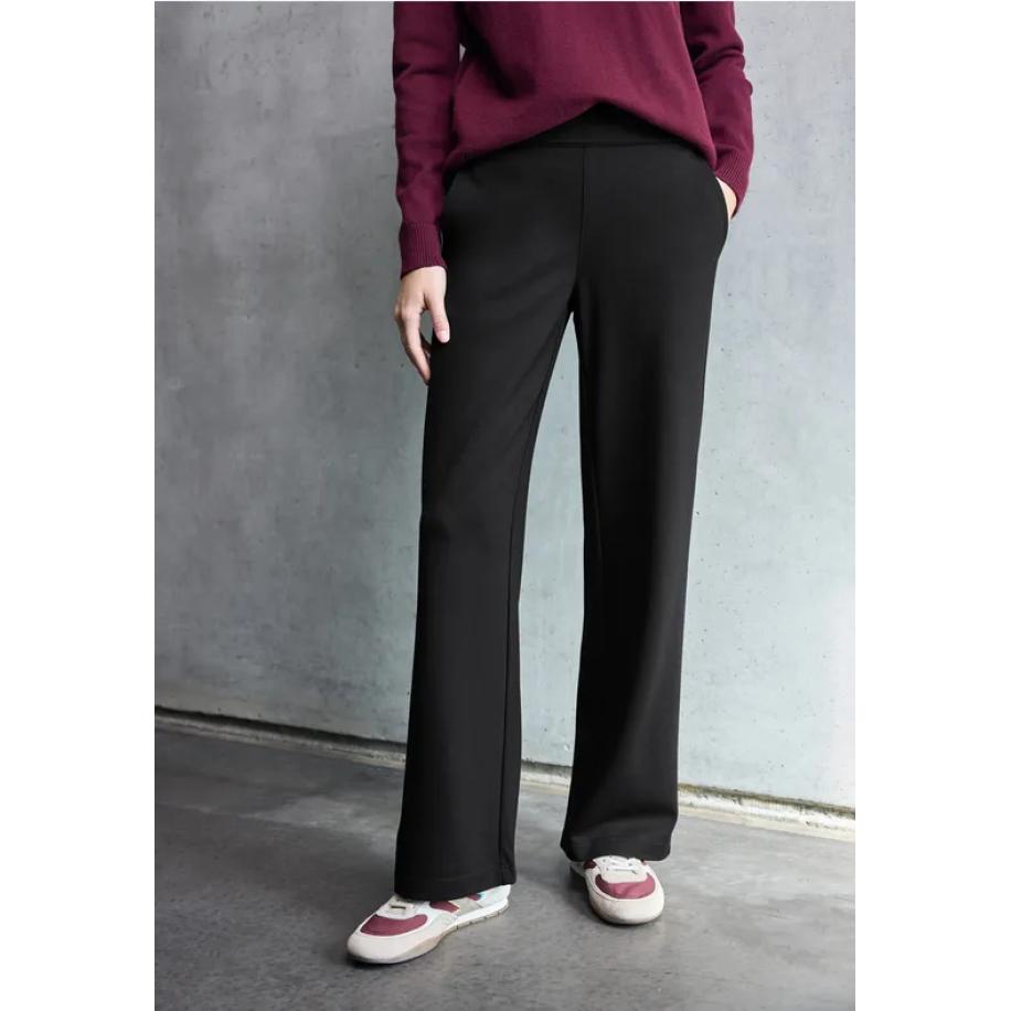 Street One Broeken met wijde pijpen Zwart