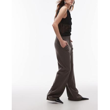 Mango Elegante broek met plooien aan de voorkant in bruin