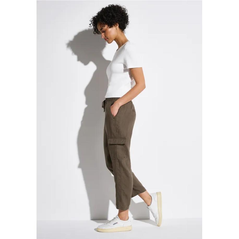 Street One Linnen broek in cargolook Bruin