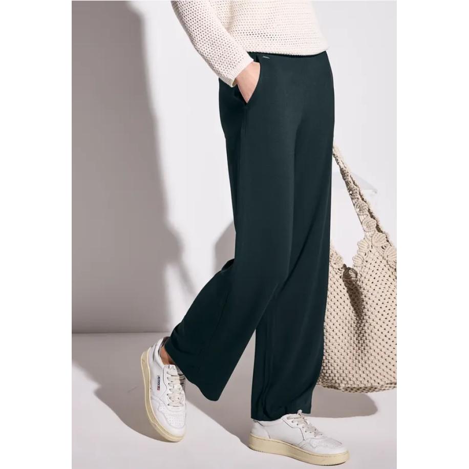 Street One Wide Legs jersey broek Groen