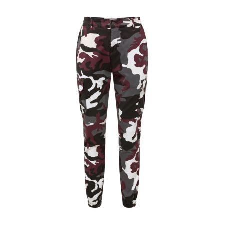 Urban Classics Urban Classics Cargobroek grijs / wijnrood / zwart / wit