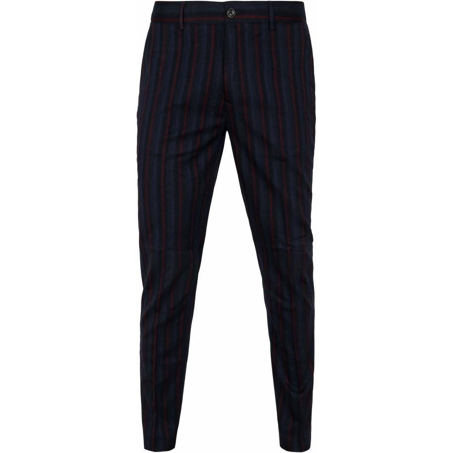 Scotch and Soda Mott Chino Streep Navy Blauw