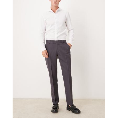 ASOS DESIGN - Nette slim-fit broek in antraciet-Grijs